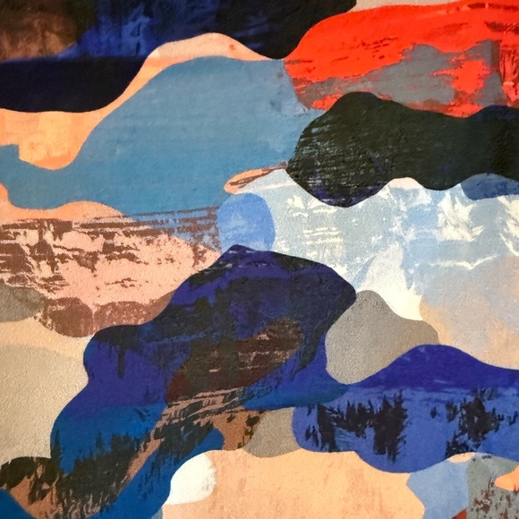 Fabletics Vibrant Blue and Orange Camo Leggings - Picture 6 of 6